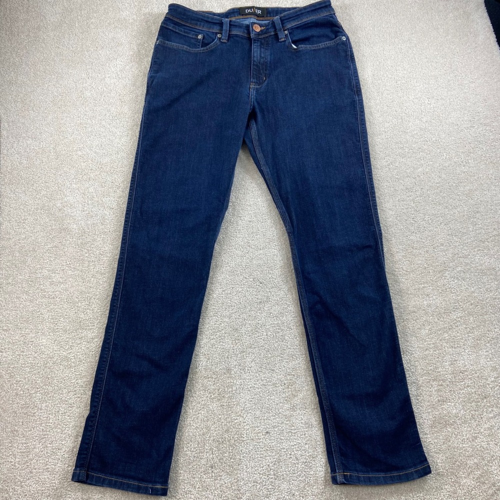 DU/ER Relaxed Taper Jeans Mens 32 Dark Blue L2X Performance Denim